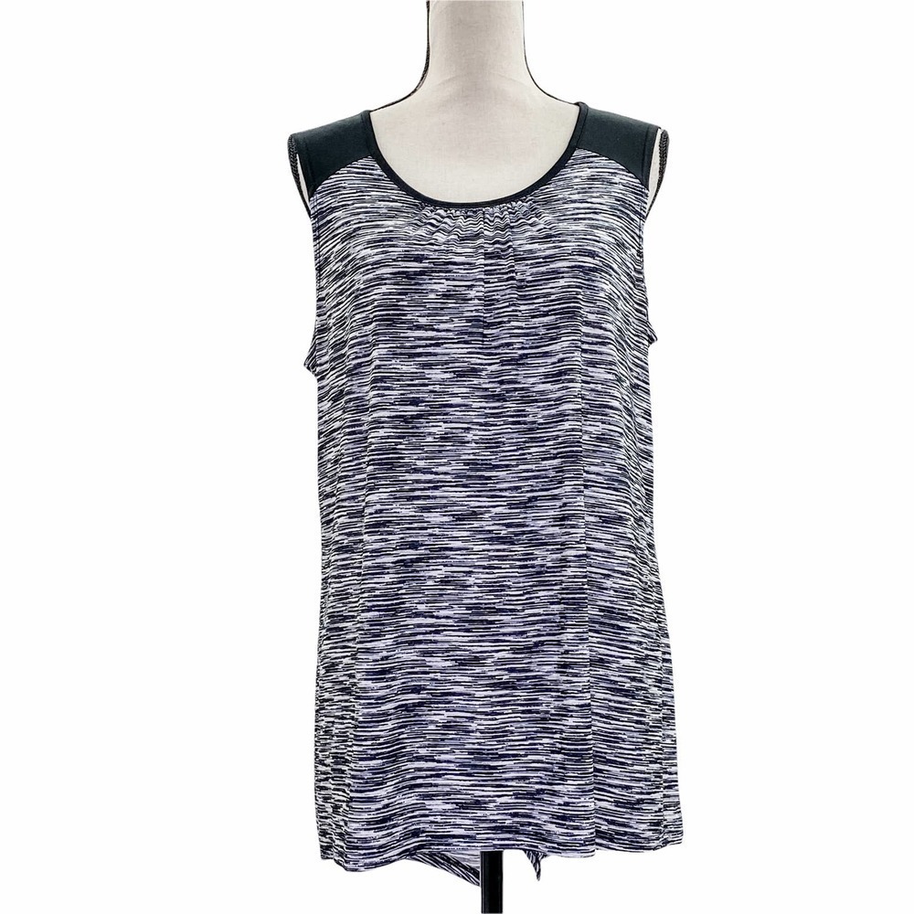 VINTAGE Suzie Black White Heathered Sleeveless Top